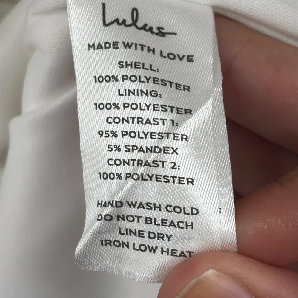 Lulus Glowing Intentions White SEQUIN Bustier Tie-Strap Mini Dress size M NWT - Picture 13 of 16